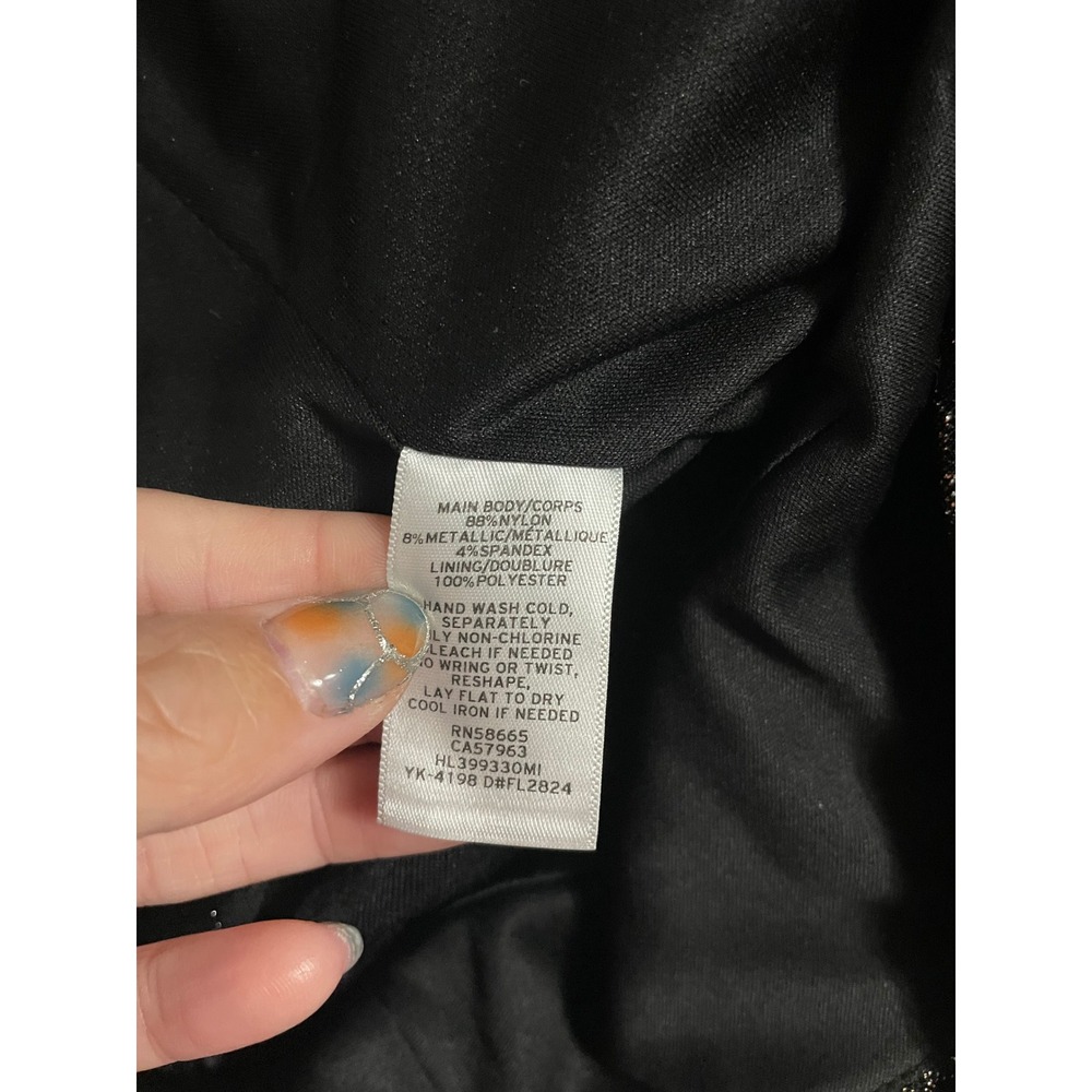 Chelsea28 Womens Jumpsuit Size 12 Black Gold Metallic Sleeveless V Neck - Picture 4 of 5